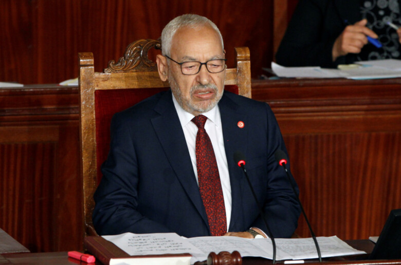 Rached Ghannouchi, leader of Tunisia’s moderate Islamist Ennahda party, attends the parliament’s opening with a session to elect a speaker, in Tunis